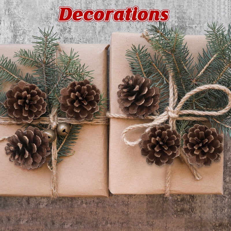 Helimoto 24 PCS Natural Pine Cones, 1.96 IN Pinecone Ornaments, Rustic Pine Cones for Crafts, Winter Decorations for Home, Bulk Pine Cones with Gold String for Christmas Table Decor Diy Christmas Ornaments - Image 5